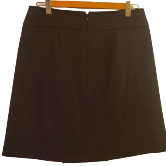 Ann Taylor LOFT fully lined black front pleat career skirt Sz 6 - Picture 4 of 7